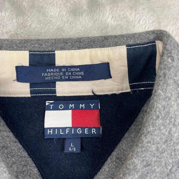 Vintage Tommy Hilfiger Nautical Racing Oars Wool Blend Button Down Men's Large - Picture 4 of 7